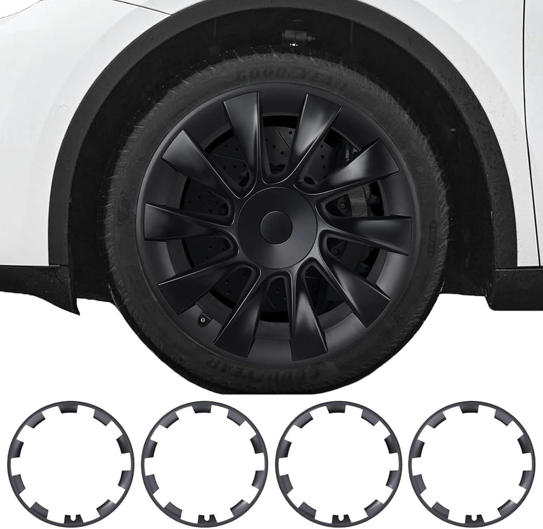 Wheel Rim Protector for Tesla Model Y 20 Inch Induction Wheels All-in-one Car Tire Trim Rings Rim Case Hubcaps Wheel Cover 2020-2024 Model Y Accessories