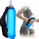 LemonRoad Ultralight Running Collapsible Handheld Water Bottle with Hand Strap 17 Oz/ 500 ml Adjustable Strap Handheld Water Bottle Spill-proof Cap for Running Marathons Hiking Cycling Climbing
