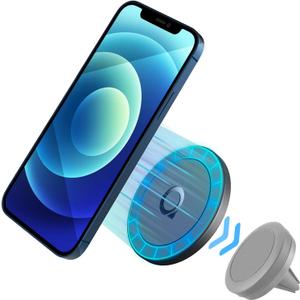 Magnetic Adapter Compatible with MagSafe Case and iPhone 16 15 14 13 12 Pro Max Mini, Attached to Old Magnetic Car Phone Mount Holder No Metal Plate Needed