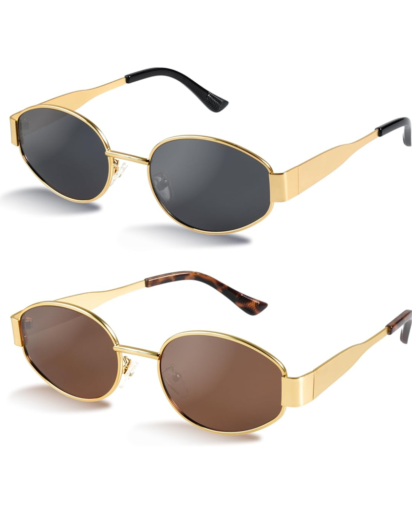 livho 2025 Trendy Oval Sunglasses - Stylish Polarized Shades for Everyday - Retro Metal Frames