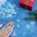 SUNNYCLUE 80Pcs 8 Styles Small Snow Cabochons Resin Snowflake Christmas Bulk Multi Size Translucent Blue Snowflake Cabochons Winter Charm Decoration for Album Embellishment Scrapbook Tree DIY Decor