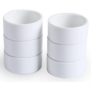 1oz Mini Porcelain Ramekins Set of 6,Small Ceramics Souffle Dish, 30ml White