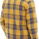 Men's Plaid Flannel Regular Fit Shirts Warm Button Down Long Sleeve Work Casual Shirt (Yellow, XL)