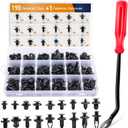 GOOACC 190 Pcs Car Retainer Clips & Fastener Remover - 18 Most Popular Sizes & Applications Auto Push Pin Rivets Set -Door Trim Panel Clips for Toyota, Honda, Nissan, Mazda - Bonus Fastener Remover