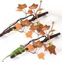 BNOSDM Reptile Climbing Branch Flexible Bend-A-Branch Jungle Vines Terrarium Plant Decoration with Suction Cup for Crested Gecko Chameleon Gecko Snake Tree Frog 2PCS, Yellow