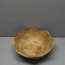 Mela Artisans Scalloped Decorative Wooden Bowl | 12 Inch Mango Wood Fruit & Serving Bowl | Natural Grain Finish | For Kitchen Counter | Snacks | Desserts | Bread | Handcrafted Home Decor (Large (Single))