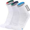 Athletic Ankle Socks 3 Pack Men Women,Moisture Wicking Cushioned Running Socks,Compression Arch Support Basketball
