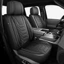 FREESOO Tundra 2022-2025 Full Set Seat Covers, Fit for Toyota Tundra Crewmax Double Cab, Custom Truck Seat Covers with Waterproof Faux Leather Black