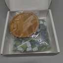 Mosaic Tiles for Crafts, 500g Irregular Tiny Mosaic Tile with Bamboo Coaster, Handmade 1.1LB Crystal Mosaics Pieces Stained Glass Bulk for DIY Art Projects Home Decoration (Green Series)