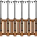 AHRLHR 5 Ft String Light Poles 6 Pack, String Light Poles for Outside with Fixing Clips,Hanging Light Poles for Deck Fence Garden Backyard Wall Bistro,Metal Poles for Outdoor String Lights