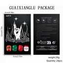 2 x Christmas Press on Nails Short Square Fake Nails Cartoon Santa Claus & Reindeer Design Glitter False Nail Full Cover Stick on Nails Xmas Acrylic for Women Christmas Nail Art Decoration 24 Pcs (11)