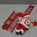 PURFUN Electric Santa Climbing Ladder Battery Operated Climbing Santa Claus with Music, Climbs Up and Down, Christmas Decorations Christmas Tree Ornament Holiday Xmas Party Supplies Home Decor