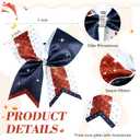 8PCS Glitter Cheer Bow Large Cheer Bows Rhinestones Hair Bows Girls 8"Cheerleading Bows Bulk Elastic Band Ponytail Holder for Teen Girls College Sports Competition