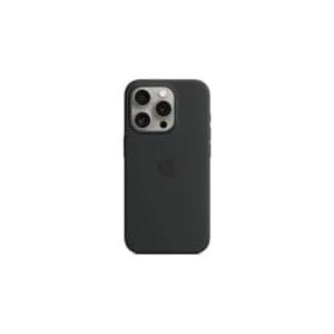 Apple iPhone 15 Pro Silicone Case with MagSafe: Lightweight Phone Case, Wireless Charging Compatible, Smooth Matte Finish; Black
