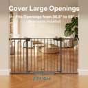 Cumbor 36.6-59" Extra Wide Baby Gate for Stairs, Pressure Mounted Dog Gate for Doorways, Auto-Close Easy Walk Through Safety Child Gate for Kids Toddler, Tall Pet Gates Indoor, Brown