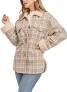 Dokotoo Winter Coats for Women Button Down Plaid Flannel Shirts Warm Sherpa Fleece Jacket XL 