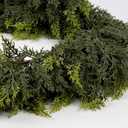 6FT Real Touch Cedar Garland - Artificial Christmas Garland Fake Green Faux Thick and Lush Pine Needles Garlands for Table Fireplace Mantle Holiday Home Indoor Outdoor Decor