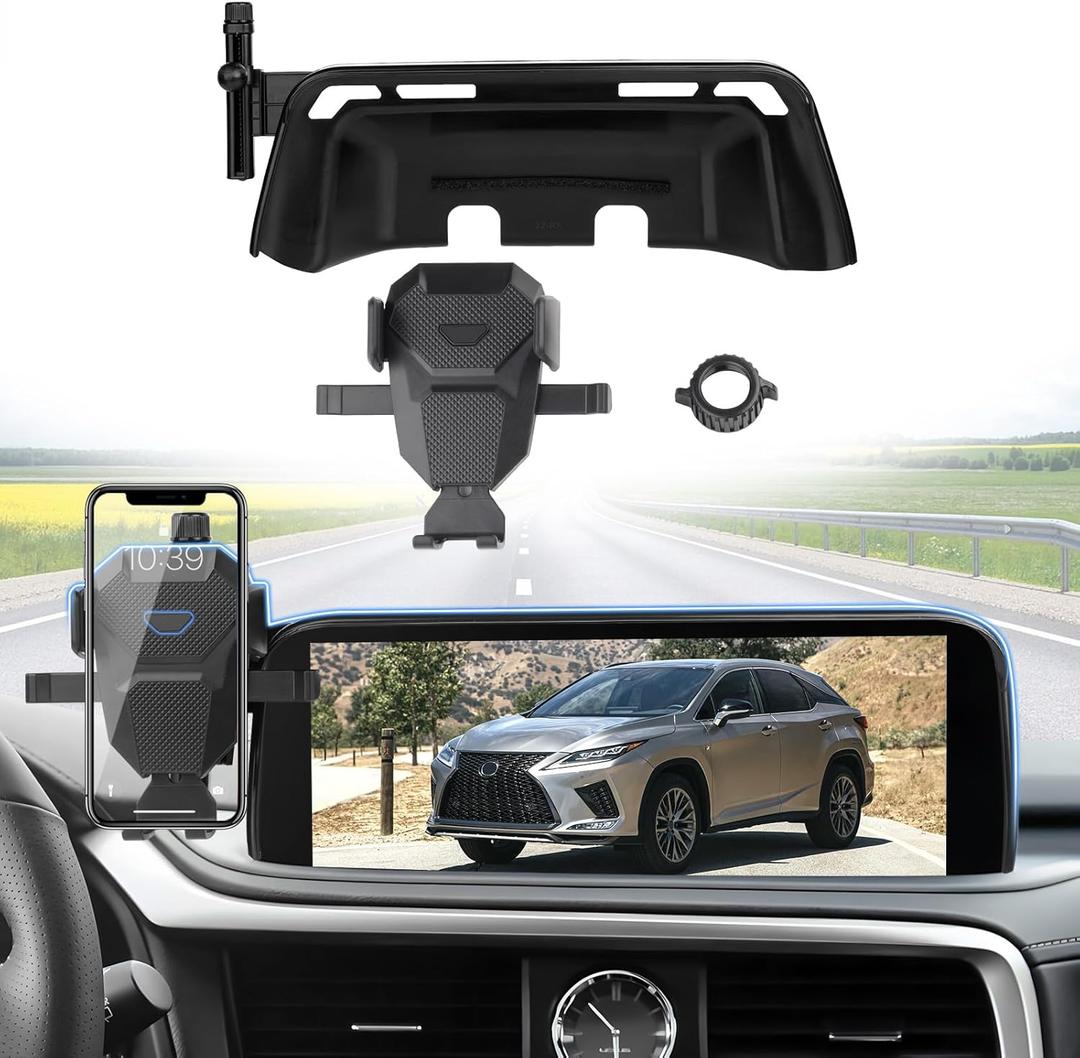 Sunsdrew Car Phone Holder for 2020 2021 2022 Lexus RX Accessories,Adjustable GPS RX Phone Mount for 12.3-inch Screen,Hands-Free Ultra Stable Phone Stand for All Phones