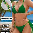 EHSUYAB Women Sexy Crystal Rhinestone Bikini Set, Halter Triangle 2 Piece Swimsuit, High Cut Scrunch Butt Cheeky Bathing Suit, Medium