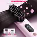 New Go Brush Pro 2026 Cordless Hair Straightener Brush, 79 Teeth for MCH Salon Smoothness, 199M Ionic, 1-MIN Fast Heat, 4000mAh 40-Min Runtime, 3-Temp&Travel, Auto Shut-Off, Used for Fine to Wavy Hair