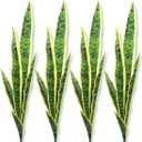 Bird Fiy Artificial Snake Plants 30" Faux Agave Fake Sansevieria Artificial Silk Plant for Home Garden Office Store Decoration 4 Pcs (Yellow)