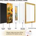 Splinterix 16x20 Gold Picture Frames Set of 2, Ornate Vintage 16 x 20 Photo Frames for Wall Decor or Tabletop Display, Gold Frames with Plexiglass, Display 11x14 Pictures with Mat or 16x20 without Mat for Antique Dco