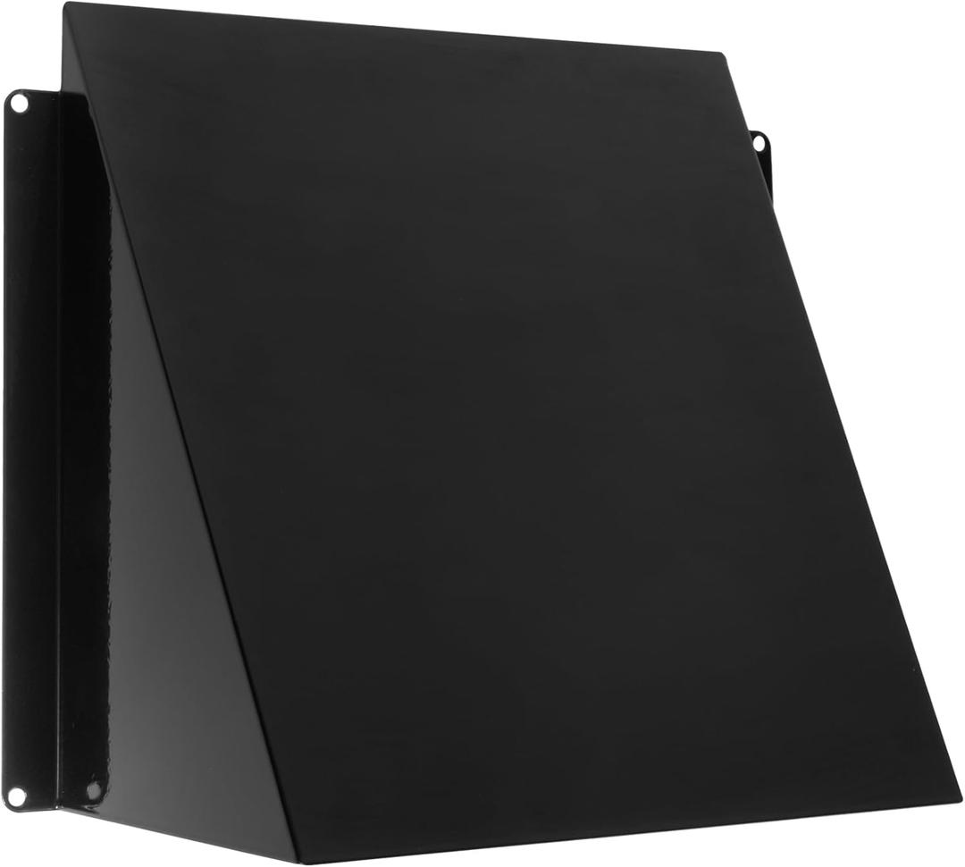 Vent Systems 8" x 8" Inch Vent Cover - Galvanized Steel Dryer Vent Cover/Deflector - Black Exhaust Vent Guard for Indoor/Outdoor/Wall/RVs/Trailer - Air Vent Hood - Ventilation System Protection