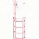 TomCare Toilet Paper Holder Toilet Paper Stand and Dispenser for 3 Spare Rolls Metal Wire Free-Standing Toilet Tissue Paper Roll Storage Shelf Bathroom Accessories Storage Organizer Pink