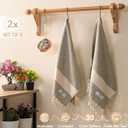 EPHESUS TOWELS Turkish Hand Towels - Set of 2 | 18" x 30" Decorative Boho Guest Bath Towel for Bathroom, Kitchen, Face, Hair, Tea, Dishcloth (Diamond, Beige)