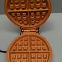 Gourmia Belgian Waffle Maker  Compact Design with Upright Storage, Adjustable Browning, and Easy-Clean Nonstick Ceramic Plates, Stainless Steel