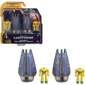 Mattel Disney Pixar Lightyear Hyperspeed Series Zyclops Space Pod Battle Damage & Zyclops Figure, 3.78 Inch Long Vehicle & 1.75 Inch Figure, Toy 4 Years & Up