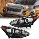TODO Headlight Assembly Compatible with 2017-2022 Kia Sportage, Halogen Headlamp with LED DRL Left Driver & Right Passenger Side, Replacement for 92101-D9110 92102-D9110 92101-D9140 92102-D9140