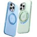 TORRAS 360° Magnetic Stand for iPhone 16 Pro Case, [Fit for MagSafe][Camera Control Button] Mil-Grade Protection Translucent Slim Anti-Scratch Rotatable Ring Kickstand, Mint Green, OFitness Series 1 pack