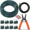 18/2 SPT-1 Electrical Wire Kit - 18/2 Landscape Lighting Wire with Strippers Plugs, Heat Shrink Terminals, Heat Shrink Tubing for Camp Holiday Lamp Extension Cable, Outdoor(Green,200 ft)