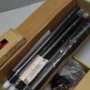 KAMANINA 1 Inch Curtain Rods for Windows 66 to 120 Inches Black Heavy Duty Curtain Rods 32 to 120 (2.6-10ft), Adjustable Long Drapery Rod with Marbled Finials