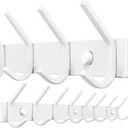 WEBI Coat Rack Wall Mounted,8 Hooks,24" Long,Coat Hooks Wall Mount,Wall Coat Hanger,Hook Rack,Jacket Hooks for Hanging Coats,Hats,Clothes,White