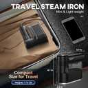 Travel Steamer - Portable Steamer for Clothes, 8FT Power Cord, Handheld Small Size Steam Iron Collapsible Design, Travel College Dorm Home Essentials (Grey)