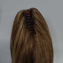 REECHO Ponytail Extension, 8" Short Mini Claw Clip Pony Tail Hair Extensions Natural Soft Feather-Light Tension-Free Ponytail Hairpiece for Women - Light Brown with Highlights