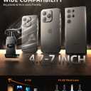 Delobon Motorcycle Phone Mount, Bike Phone Holder, [2025 Upgrade] One Hand Operation Scooter Phone Holder, ATV Phone Mount, for iPhone,Bicycle Handlebar Accessories for 4.7-7.0 inch Smartphones (Black)