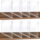ROUFA Clear Acrylic Shelf Dividers, 8Pcs Closet Dividers Fit for Any Thickness of Shelves, Multi-Purpose Wood Shelf Separators for Bedroom, Kitchen, Office, Bathroom, 11.8''x11''