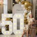 4FT Marquee Numbers, Big Light Up Numbers for 3rd 30th Birthday Decorations Warm Light Marquee Numbers 4 Feet Tall for Anniversary Party Decor, Number 3