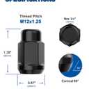 GAsupply M12x1.25 Lug Nuts, Closed End Bulge Acorn Chrome Lug Nuts Cone Seat 1.38" 35mm Tall 3/4" 19mm Hex, 20 Pack