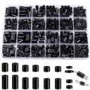 Neng-Q 600 Pcs Electrical Outlet Screw Spacers Black Nylon Round Spacer for Screws Switch and Receptacle,Plastic Standoff Screw Nut Assortment Kit Without Threaded,Hardware for M3/M4 Screws
