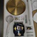 Brushed-Gold Vintage Shower-Faucet Sets, Antique Brass Shower System, Wall Mounted, 9" Rain Head and Handheld Spray, 2 Way Diverter Rough in Valve with Trim Kit