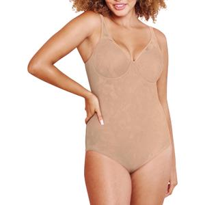 Bali Women's Shapewear Body Shaper, Firm-Control Ultra-Light Lace Shapewear with Underwire Bra (36C, Nude)