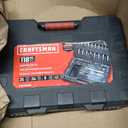 CRAFTSMAN Mechanic Tool Set 189 Pcs, 1/4, 3/8, 1/2 Socket Set with 72 Tooth Low Profile Ratchet, Steel 6 and 12 point Sockets, Wrenches, Hex Keys, Deep Sockets, Bits, Metric and SAE (CMMT12134)