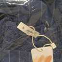 Simplee Womens Striped Midi Summer Dress Linen Smocked Flutter Short Sleeve Dress Flowy Casual Dress with Pockets (Medium, Navy Blue)