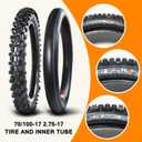 HOLATO Rear 90/100-14 3.00-14 Front 70/100-17 2.75-17 Tire and Inner Tube for 110cc 125cc KLX125 KLX140 KX85 TTR125 RM80 TaoTao DB17 Apollo RFZX18 Coolster Dirt Pit Bike Off Road Motocross Heavy Duty