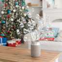 4 Pcs 14.96 Inches Iridescent Valentine's Day Tree Picks Iridescent Ball Ornaments Sticks Picks Garland for Wreath DIY Crafts Vase Filler Branches Tree Topper Home Stairs Decoration