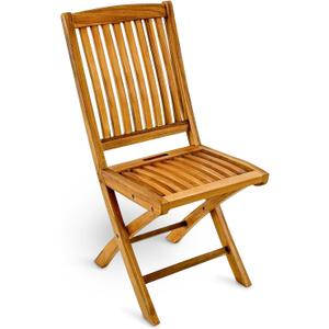 StrongTek Pre-Oiled Teak Folding Chair, Space-Saving Design with No Assembly Needed, Ergonomic Slatted Seat for Comfort, Perfect for Patios, Gardens, Balconies, and Camping, 16.5 inches x 15 inches x 36.2 inches